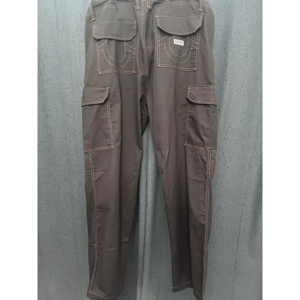 True Religion Orange Brown Cargo Pants Size 34 x 31 NWT